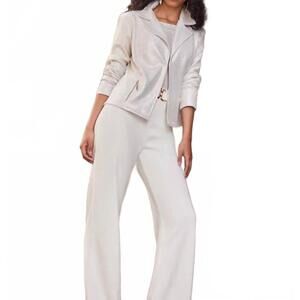 NEW FRANK LYMAN metallic shimmer jacket in white